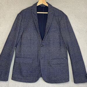Armani Jeans Navy Striped Sport Coat Blazer Jacket Size EU 54 US XL Wool Blend